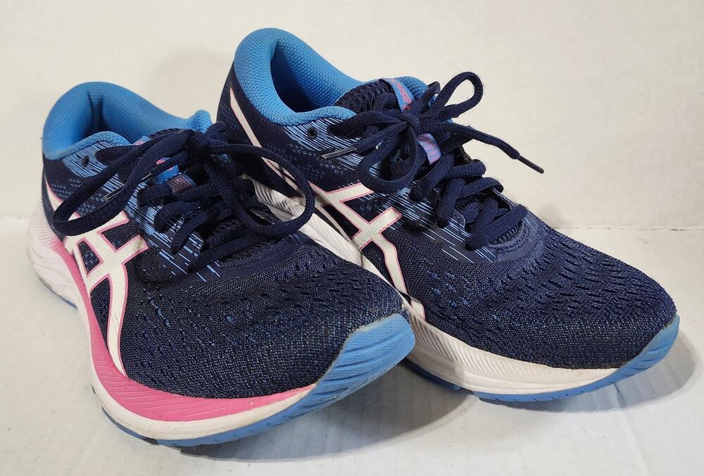 ASICS Gel Excite 7 Womens Size 7.5 Blue Pink Running Shoes 1012A875